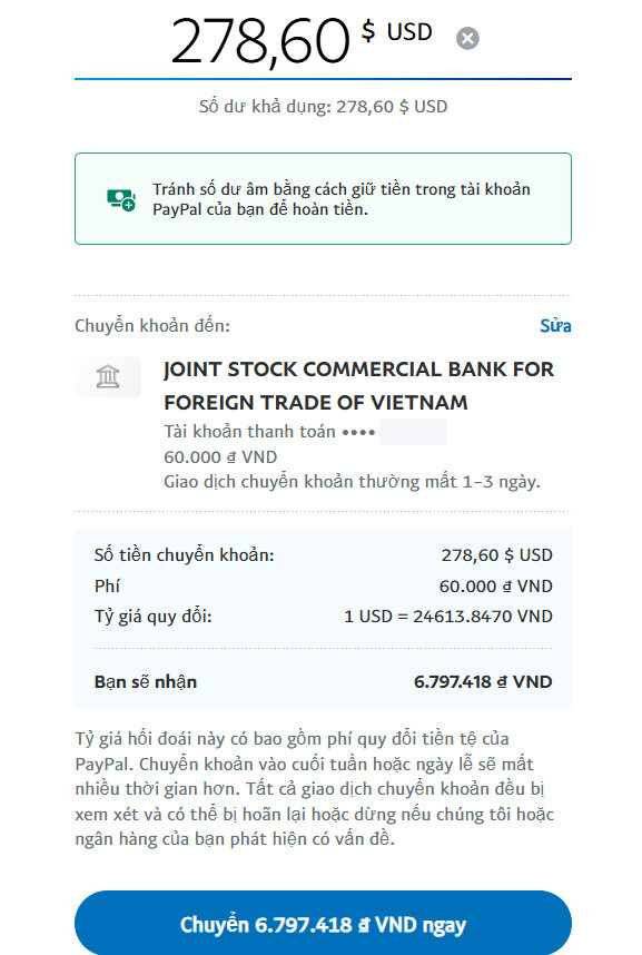 Chọn tên ngân hàng bạn vừa liên kết