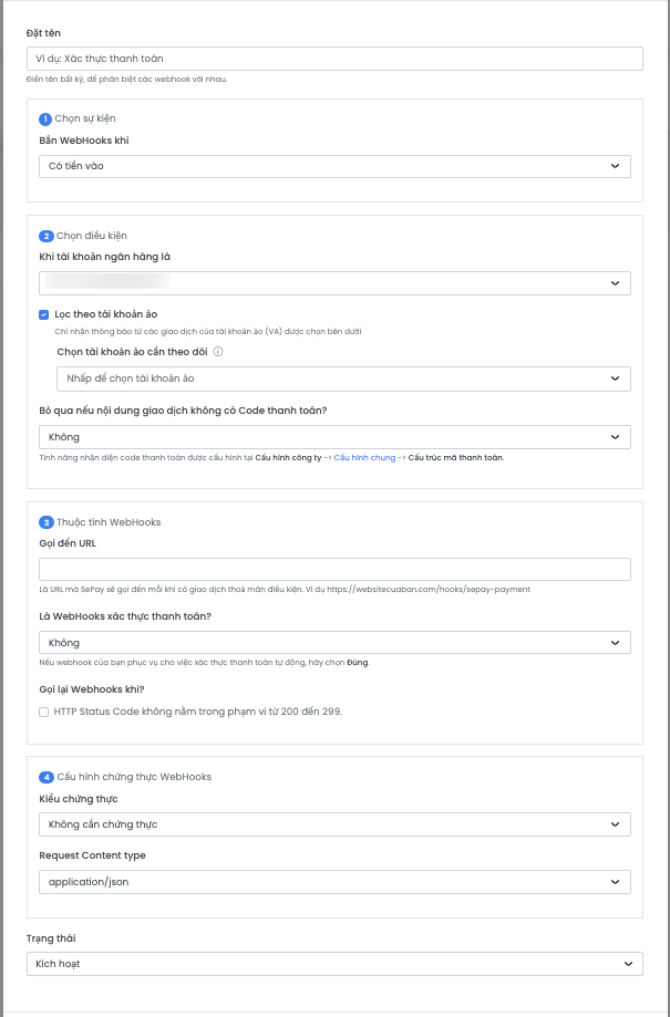 Hướng dẫn tích hợp WebHooks