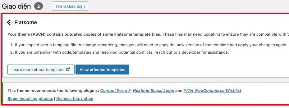 Ẩn thông báo theme Flatsome